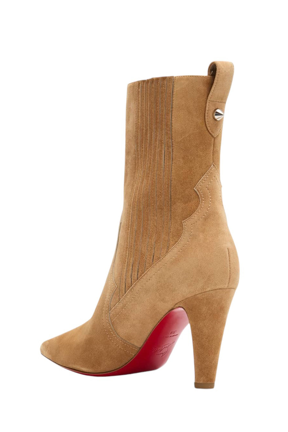 Suede Stiletto Red Sole Chelsea Booties