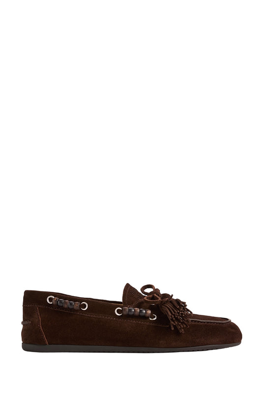 Beaded Suede Boat Shoes