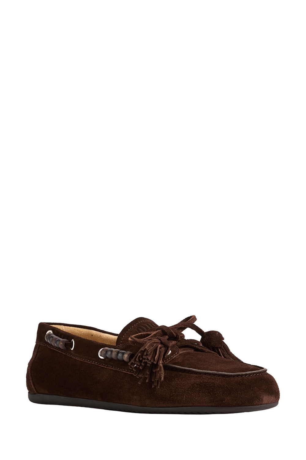 Beaded Suede Boat Shoes