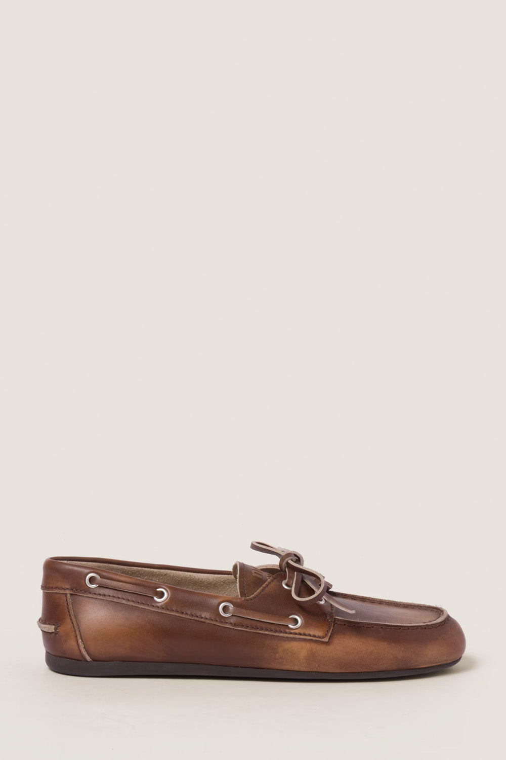 Bleached Leather Deck Shoes
