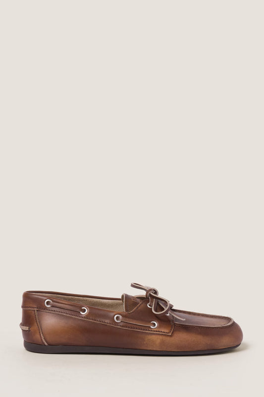 Bleached Leather Deck Shoes