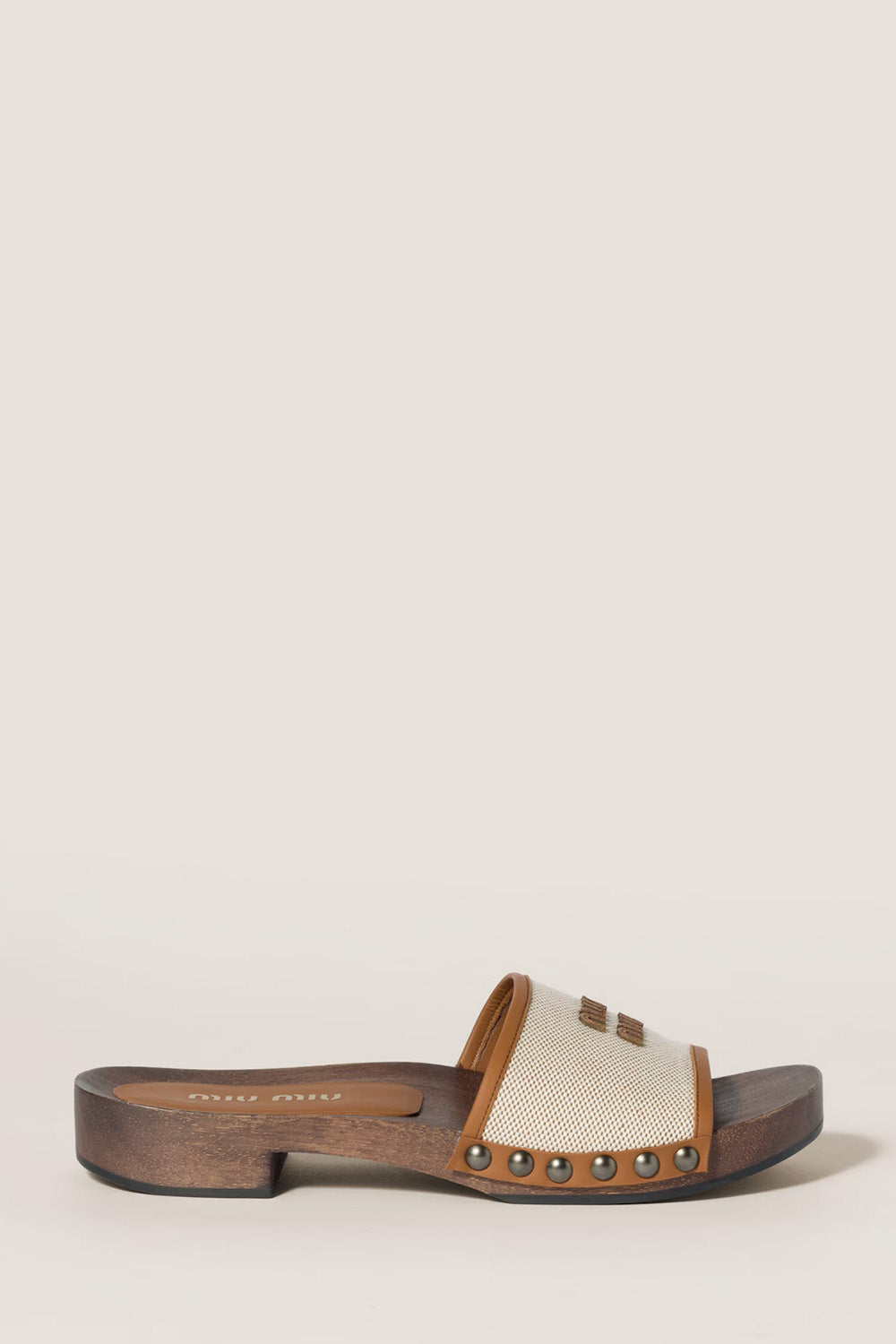 Canvas And Leather Clogs