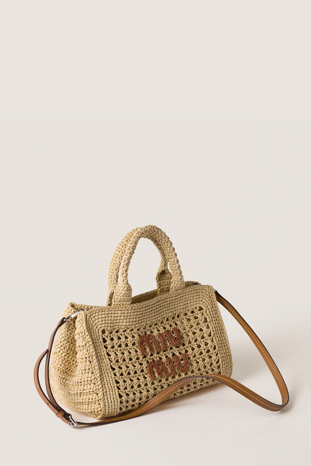 Raffia-Effect Woven Handbag