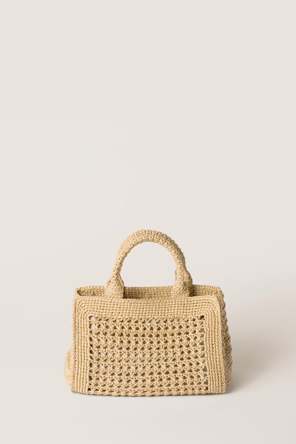 Raffia-Effect Woven Handbag
