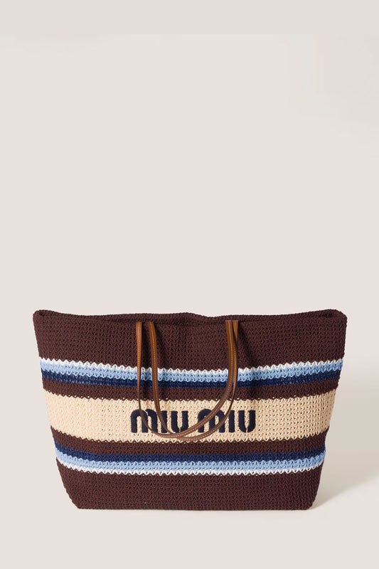 Raffia-Effect Woven Tote Bag