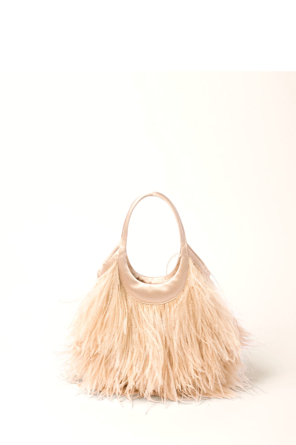 Satin Handbag With Feathers