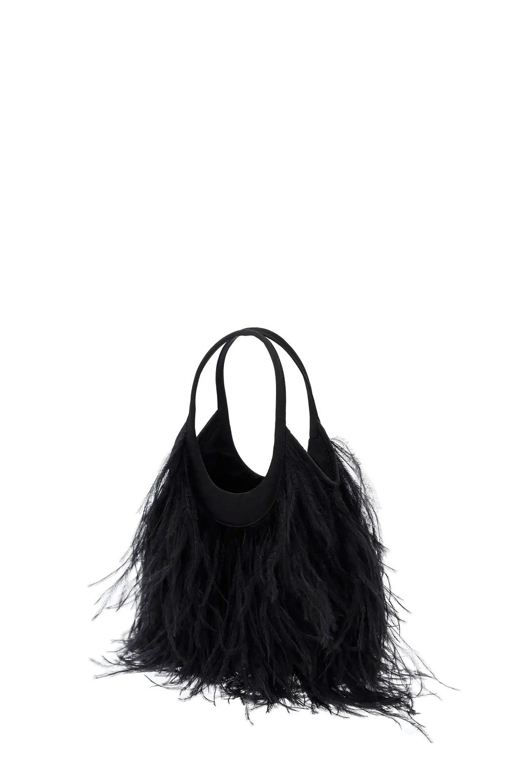 Satin Handbag With Feathers