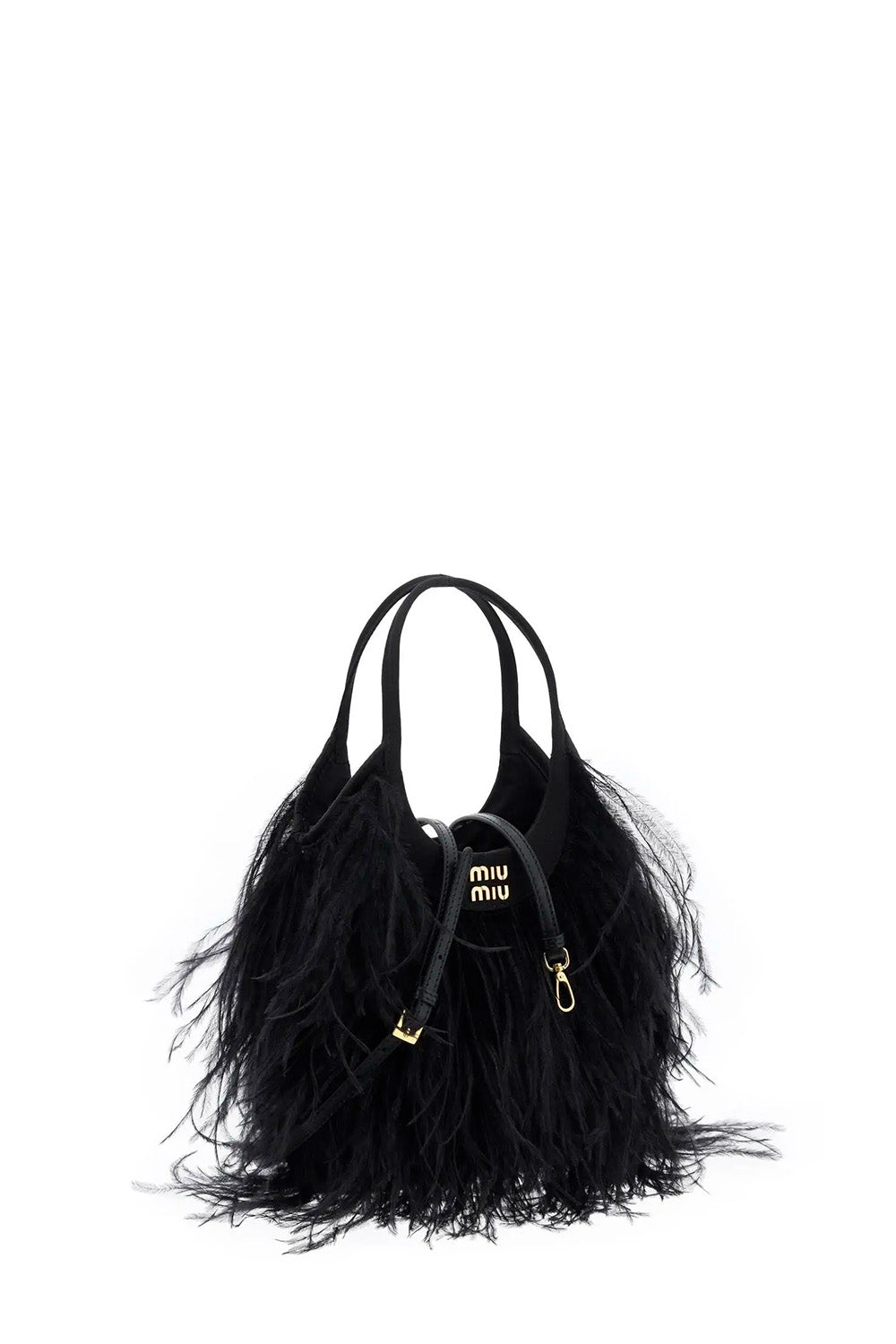 Satin Handbag With Feathers