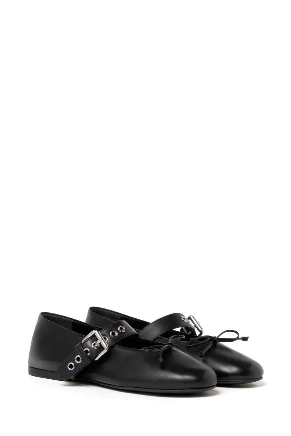 Buckled Leather Ballerina Shoes