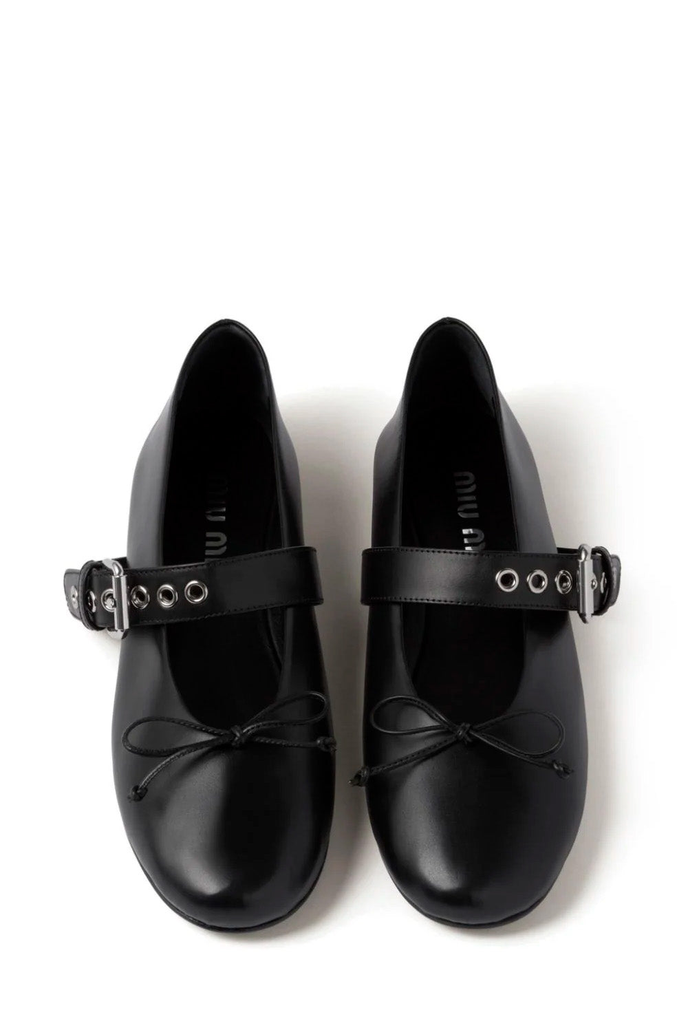 Buckled Leather Ballerina Shoes