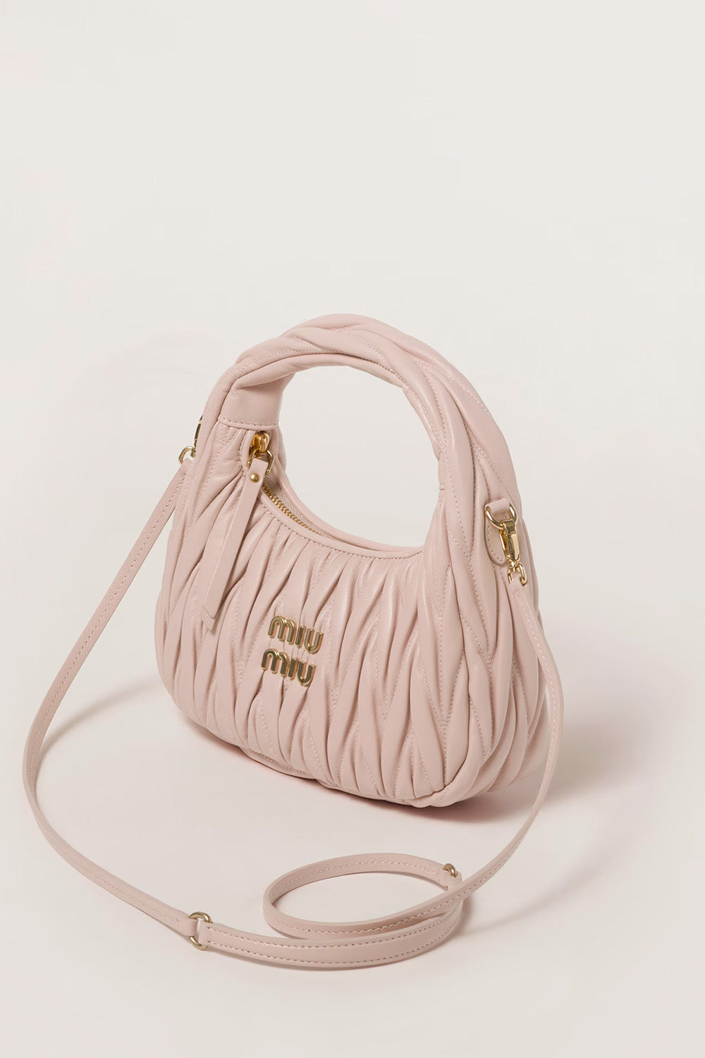 MiuMiu＊Wander matelasse nappa leather hobobag バッグ＊送込 Miu Miu Wander Matelasse Nappa Leather Hobo Bag White in