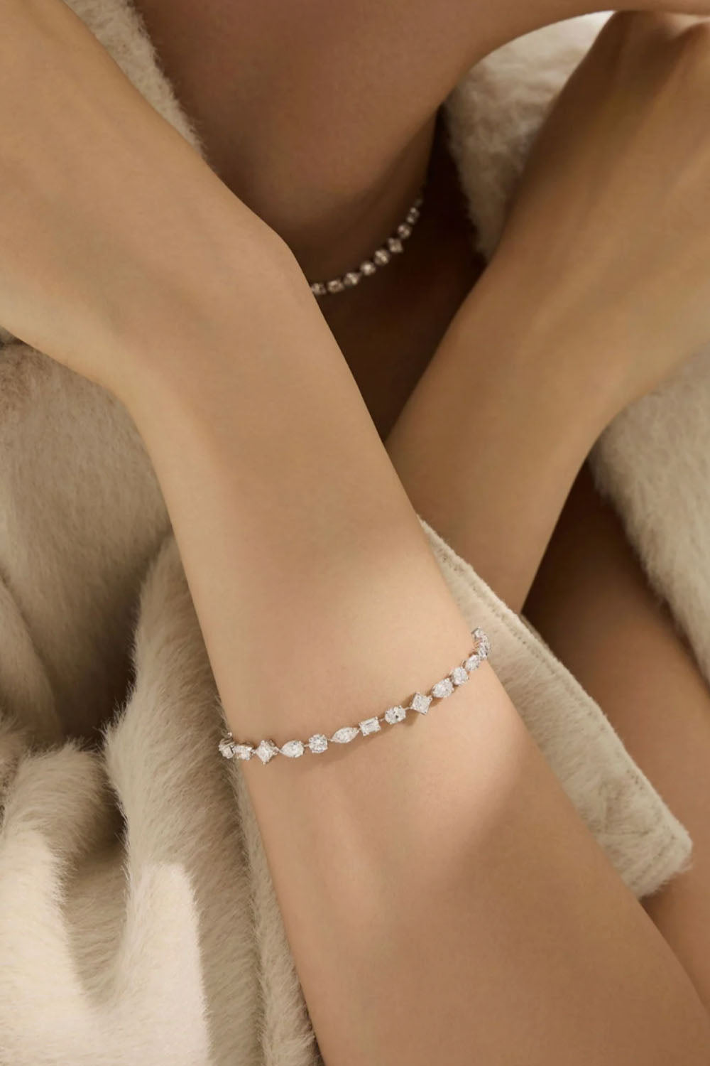 Multishape Tennis Lab Diamond Bracelet
