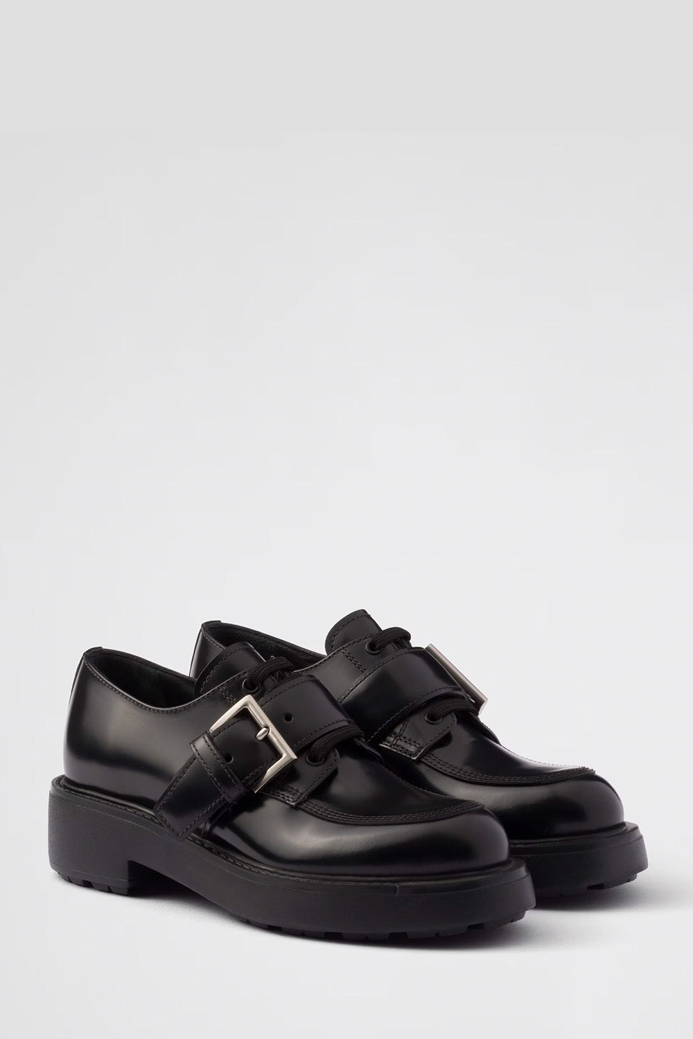 Brushed Leather Lace-Up Shoes