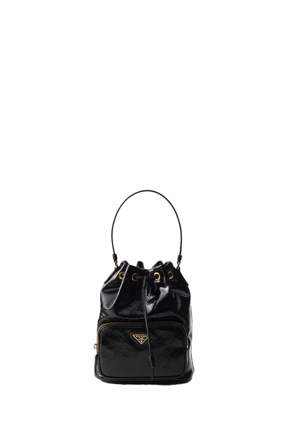 Duet Naplak Patent Leather Bucket Bag