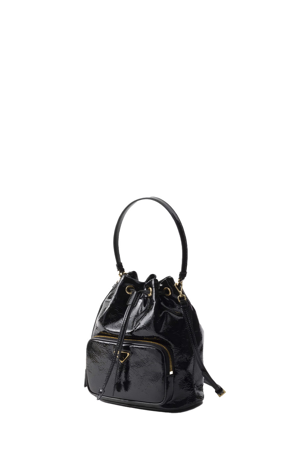 Duet Naplak Patent Leather Bucket Bag