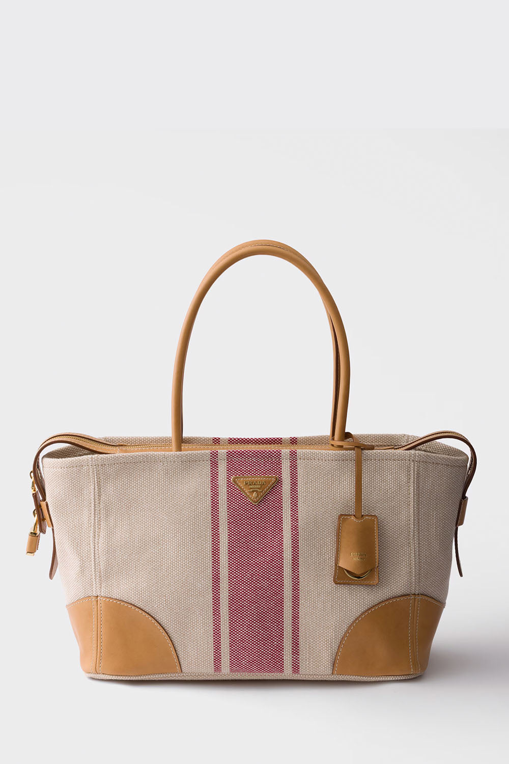 Large Canvas And Leather Tote Bag