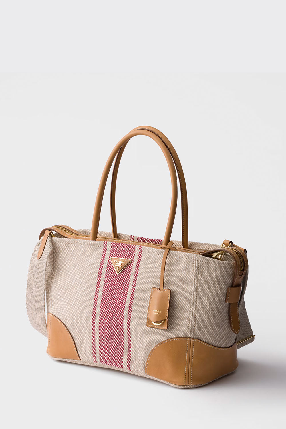Large Canvas And Leather Tote Bag