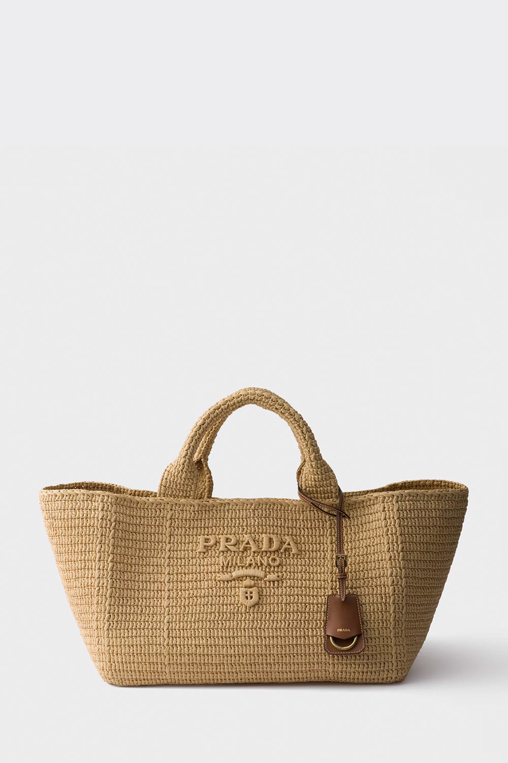 Large Crochet Tote Bag With Leather Details