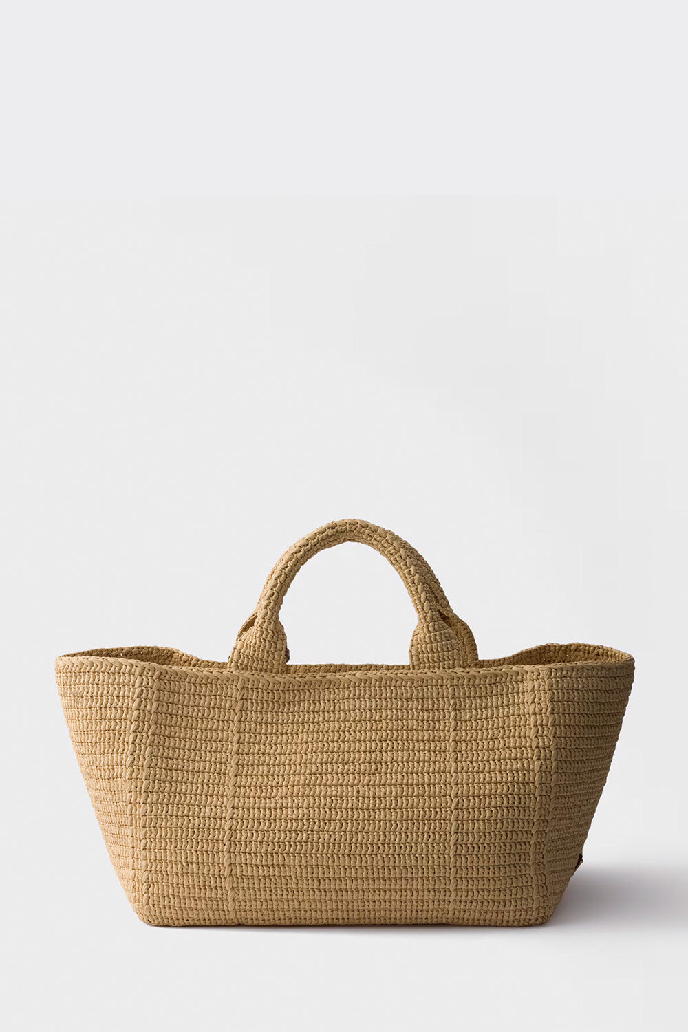 Large Crochet Tote Bag With Leather Details