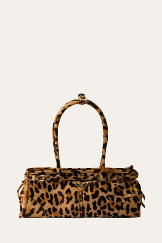 Medium Leopard Calf Hair Shoulder Bag