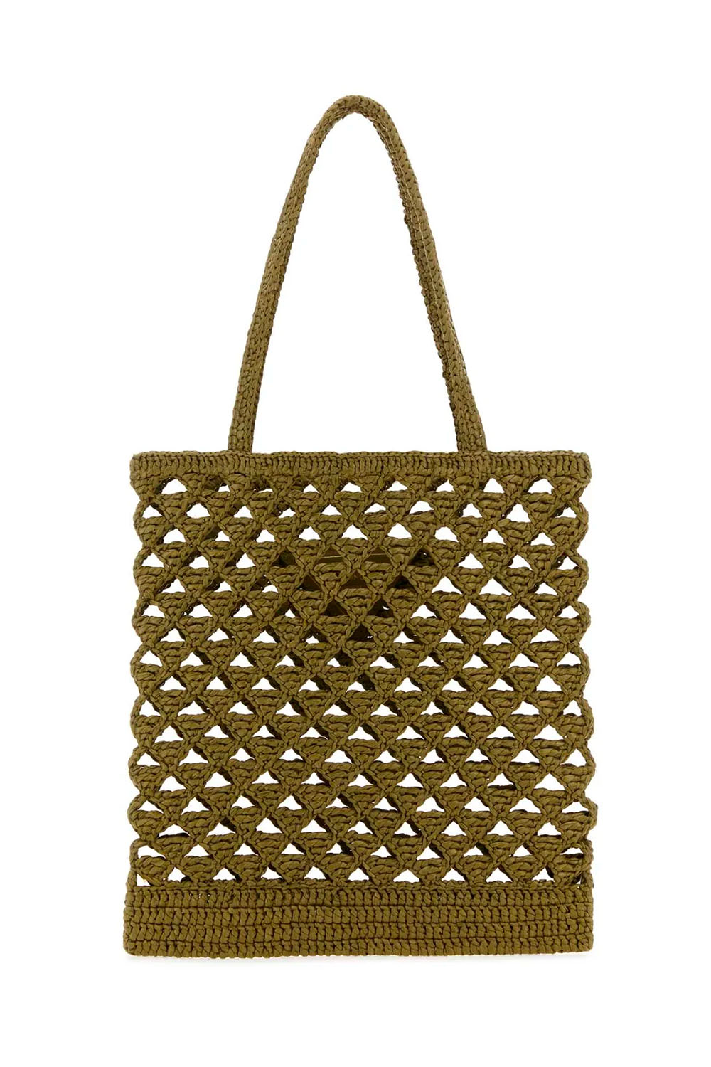 Medium Woven Fabric Crochet Tote Bag