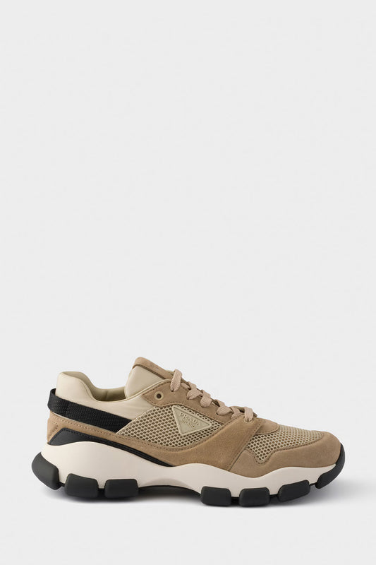 Mesh Fabric And Suede Sneakers