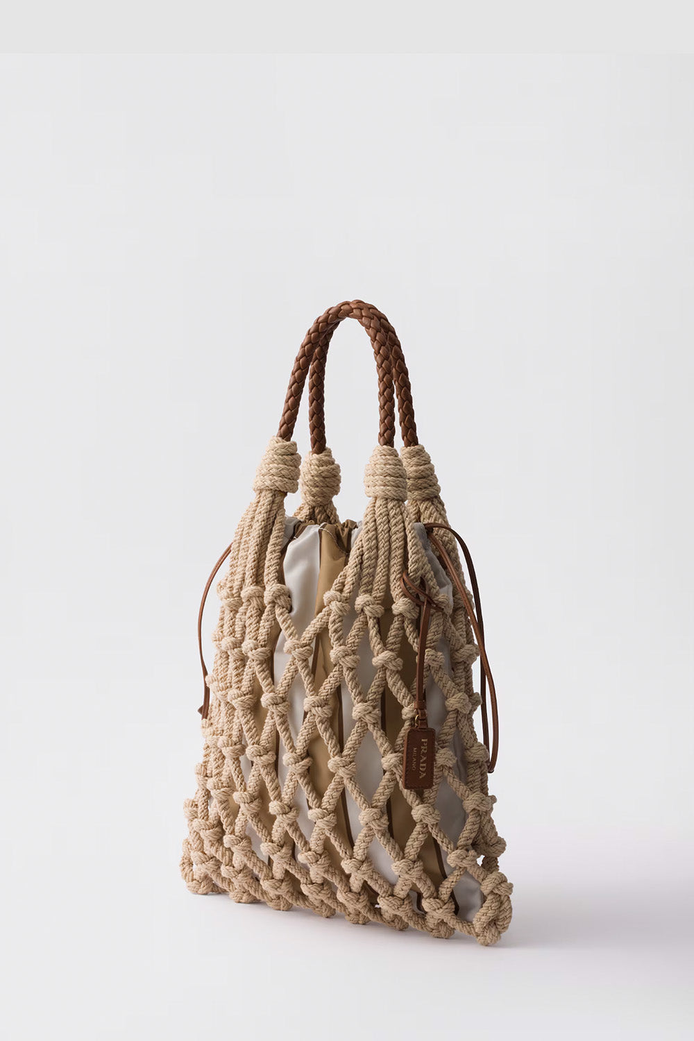 Prada Noué Medium Cotton Macramé Bag