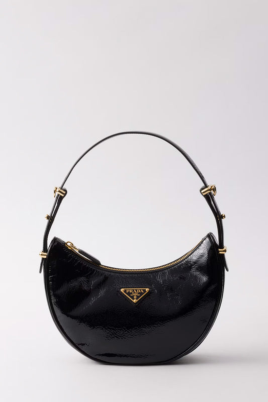 Prada Arqué Naplak Patent Leather Shoulder Bag