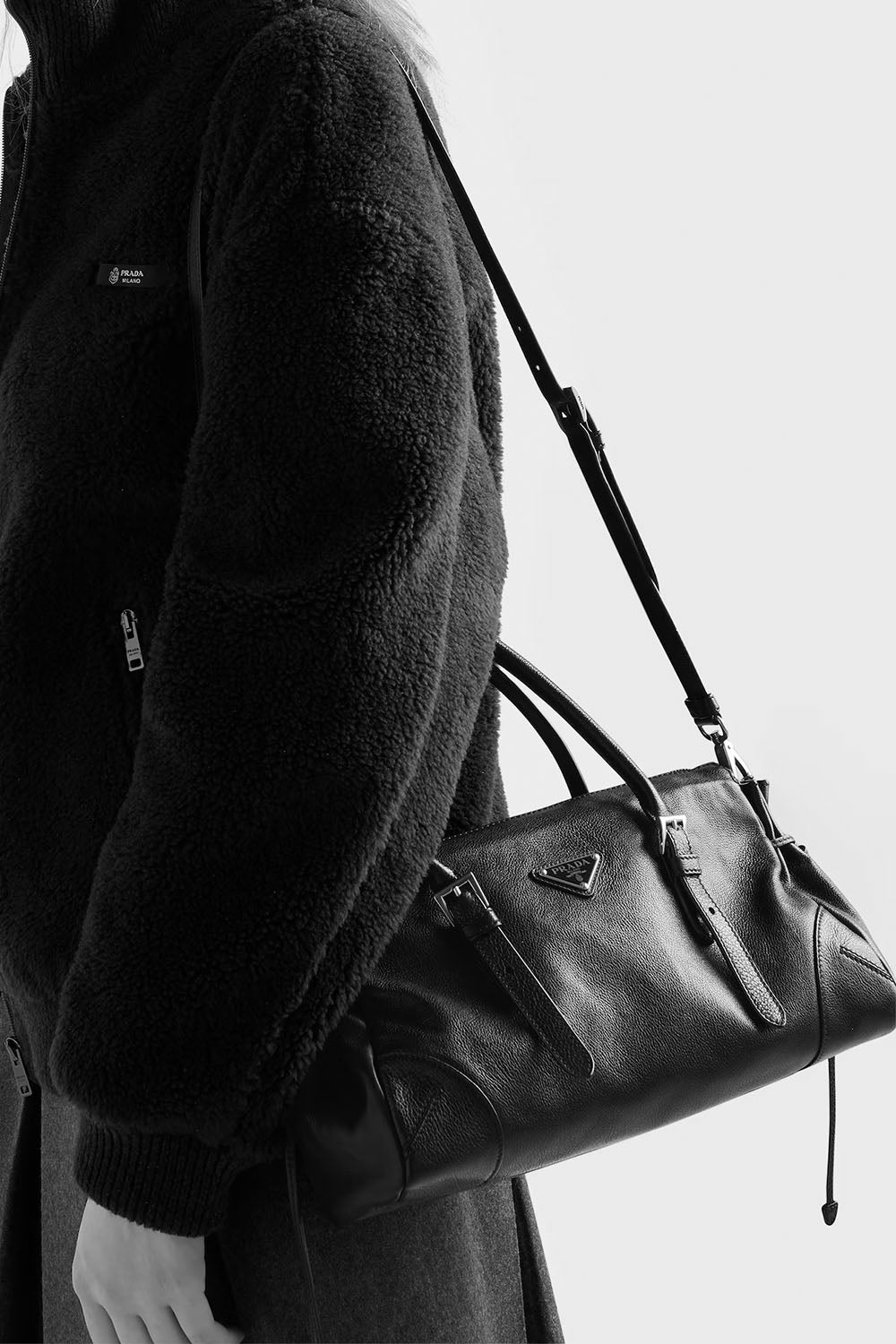 Prada Bonnie Medium Antiqued Leather Tote Bag