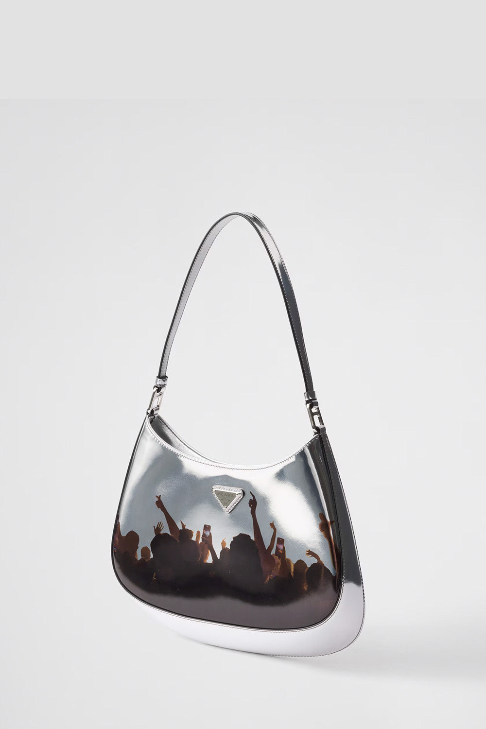 Prada Cleo Printed Brushed Leather Shoulder Bag