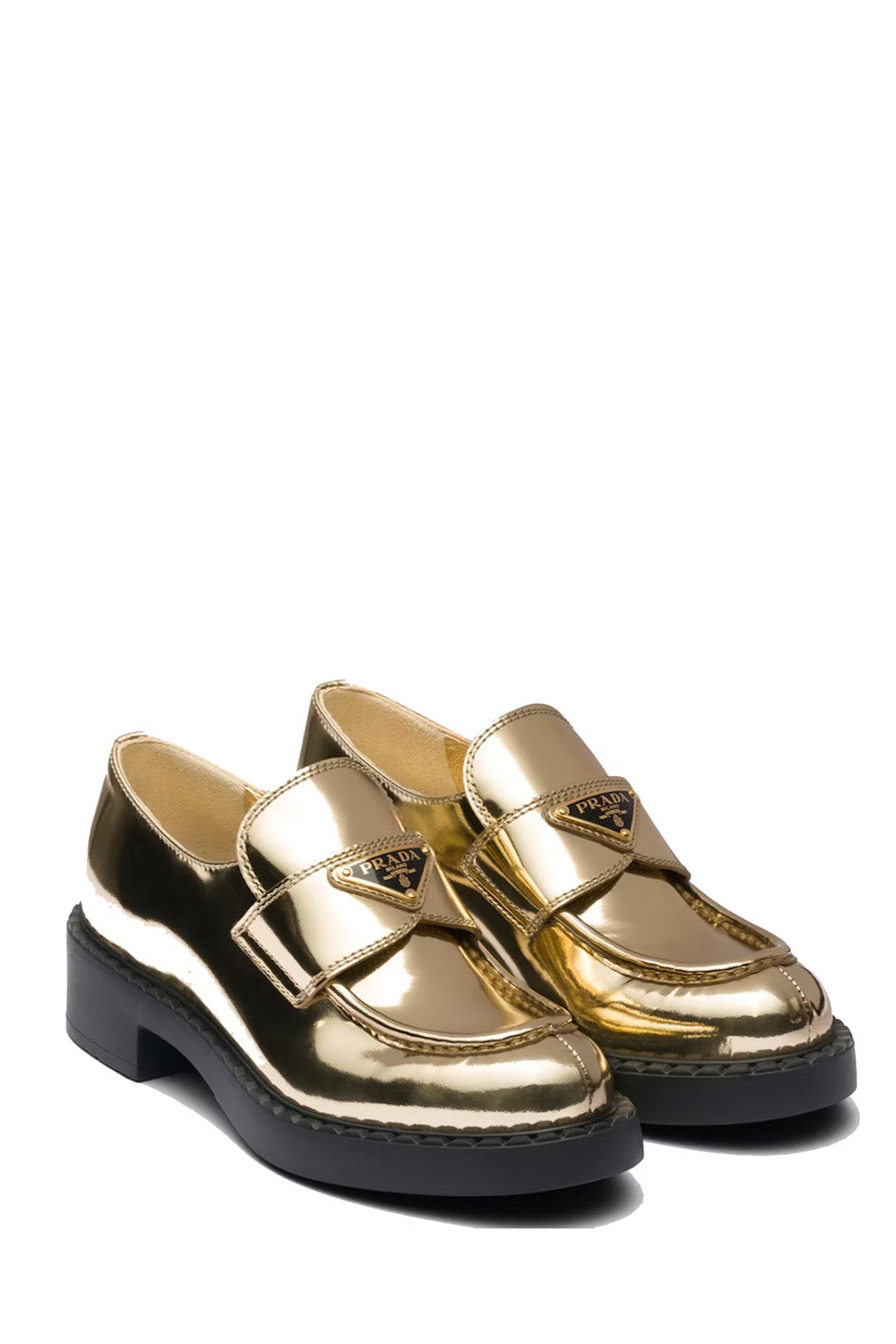 Prada Metallic 50mm Loafers