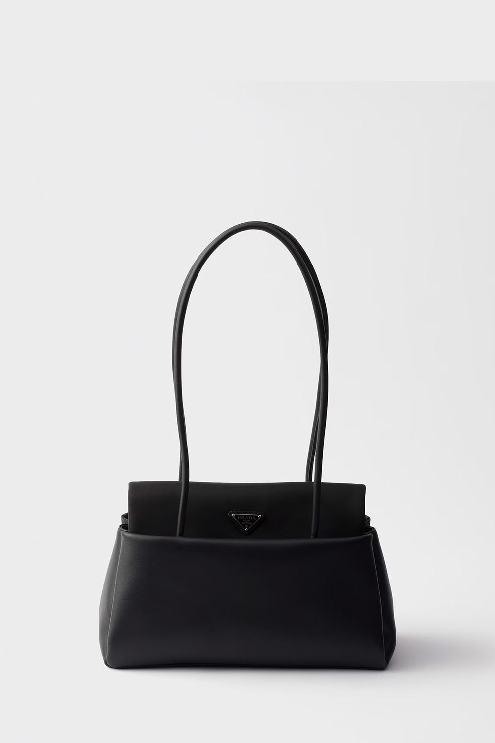 Prada Passage Medium Leather Bag With Re-Nylon Flap