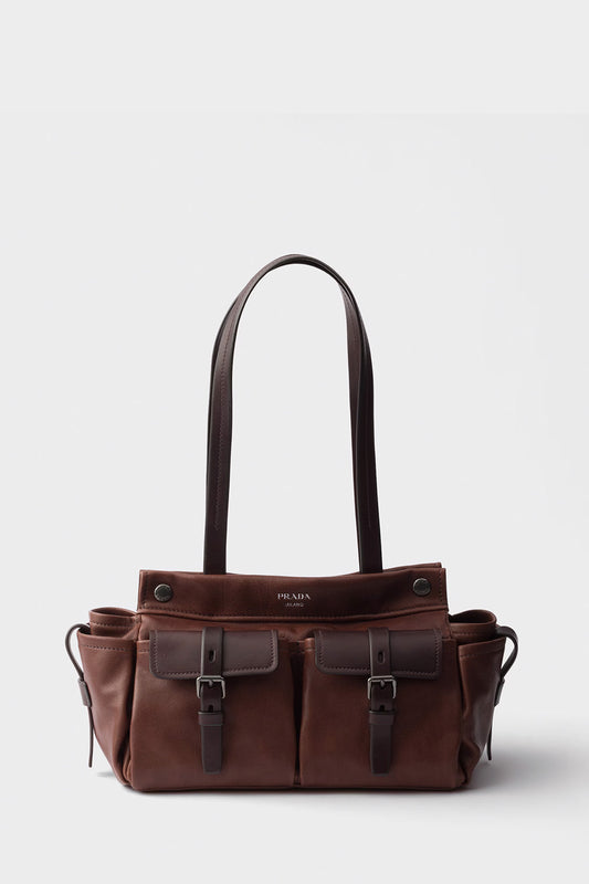 Prada Route Medium Leather Tote Bag