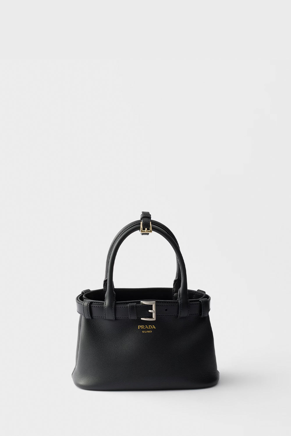 Prada Buckle Small Leather Bag With Belt