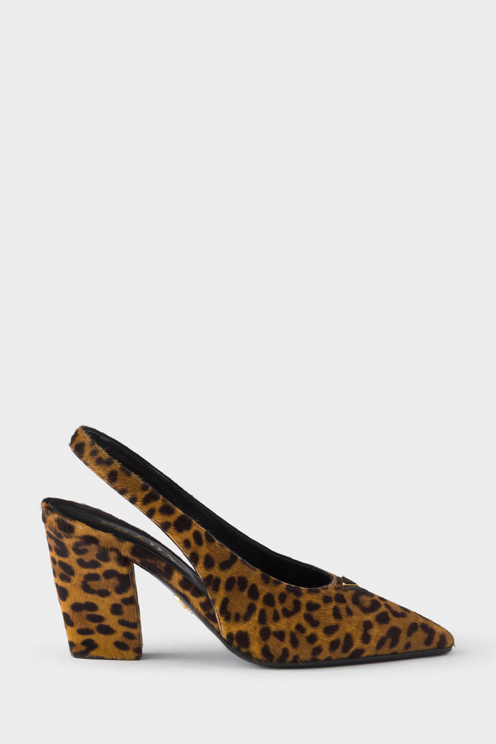 Printed Leather Slingback Pumps