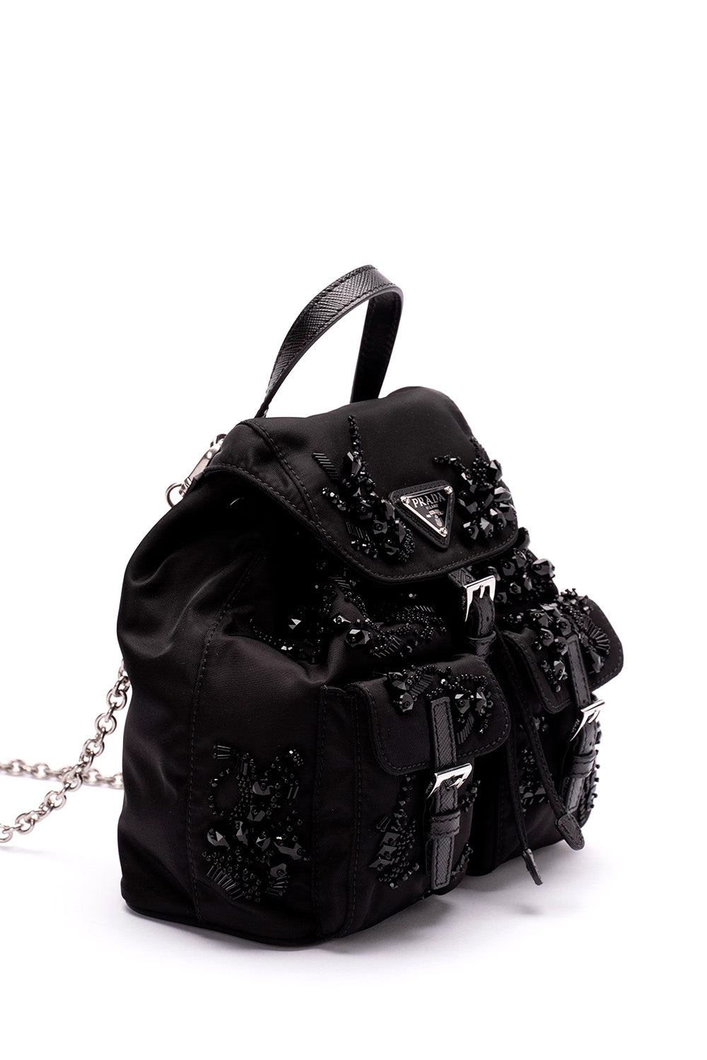 Re-Nylon And Saffiano Leather Backpack