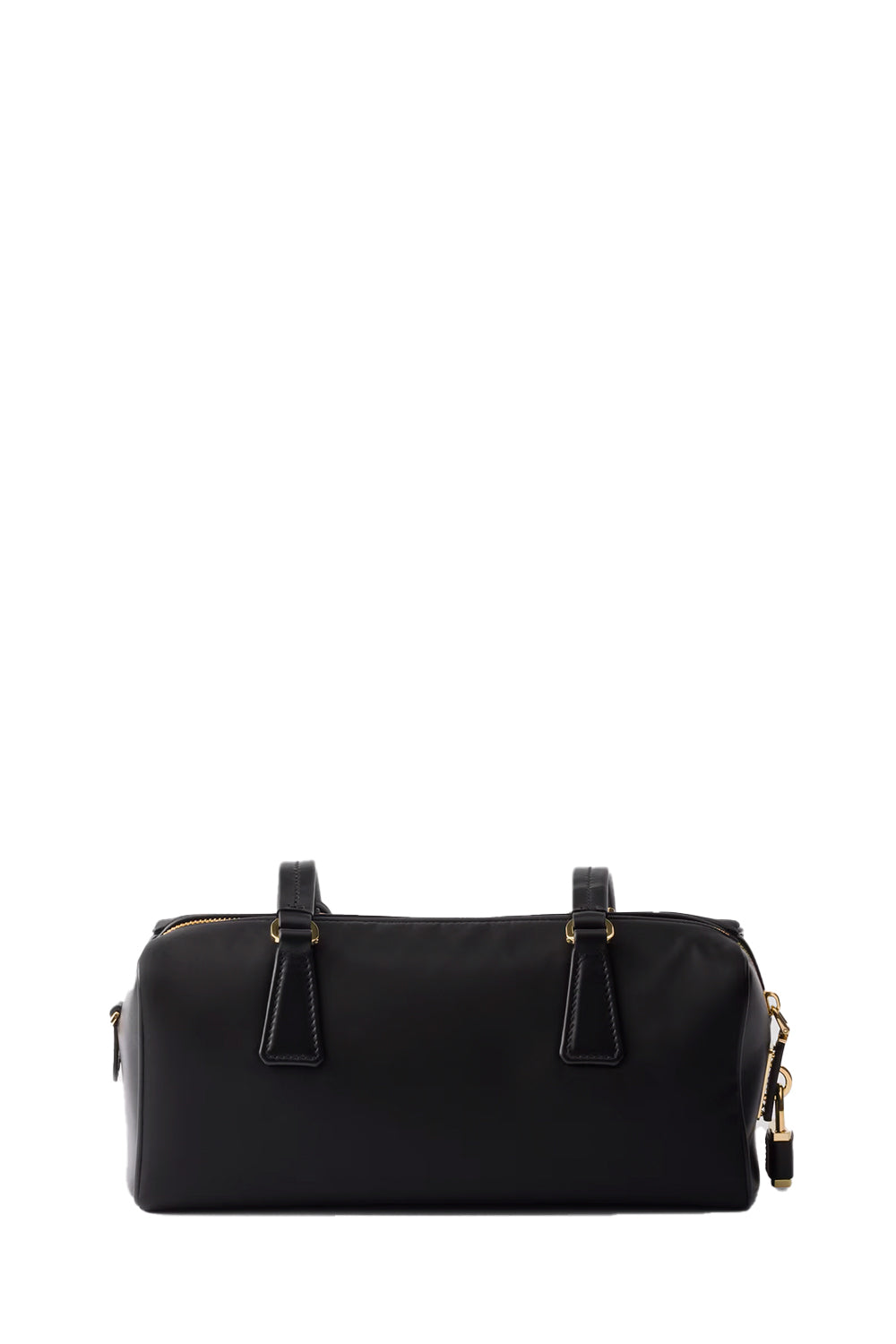 Re-Nylon And Leather Medium Top-Handle Bag With Padlock