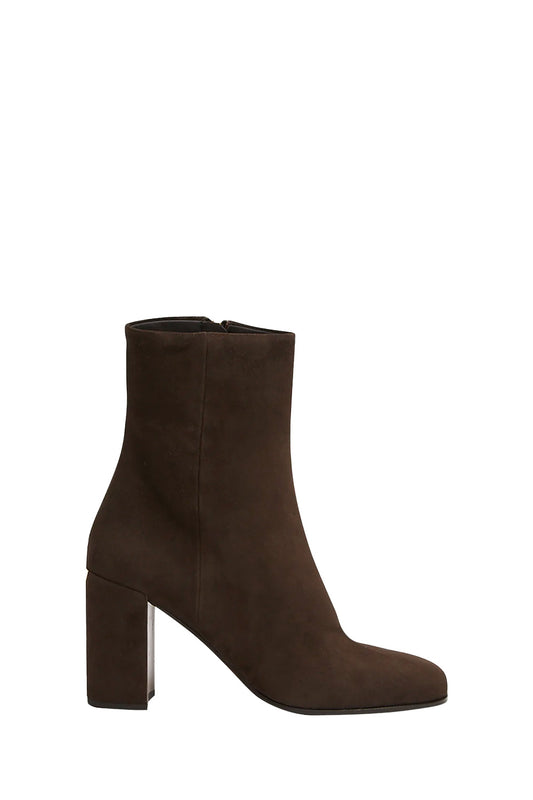 Suede Block-Heel Ankle Boots