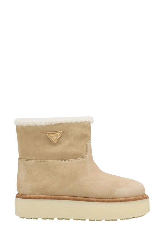 Suede Shearling Cozy Platform Booties