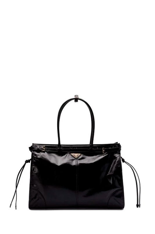 Women's Black Large Leather Tote