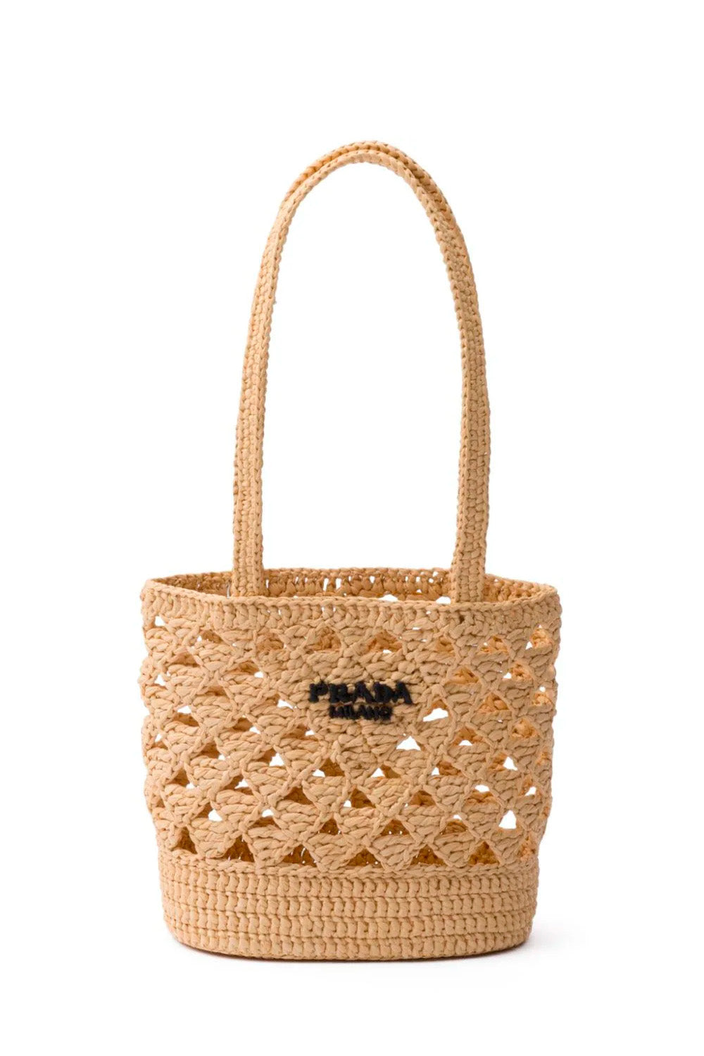 Logo-Embroidered Crochet Shoulder Bag