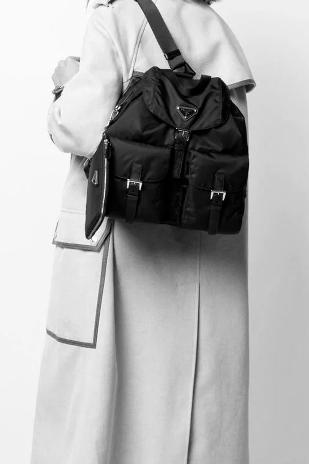 Re-Nylon Medium Backpack With Pouch