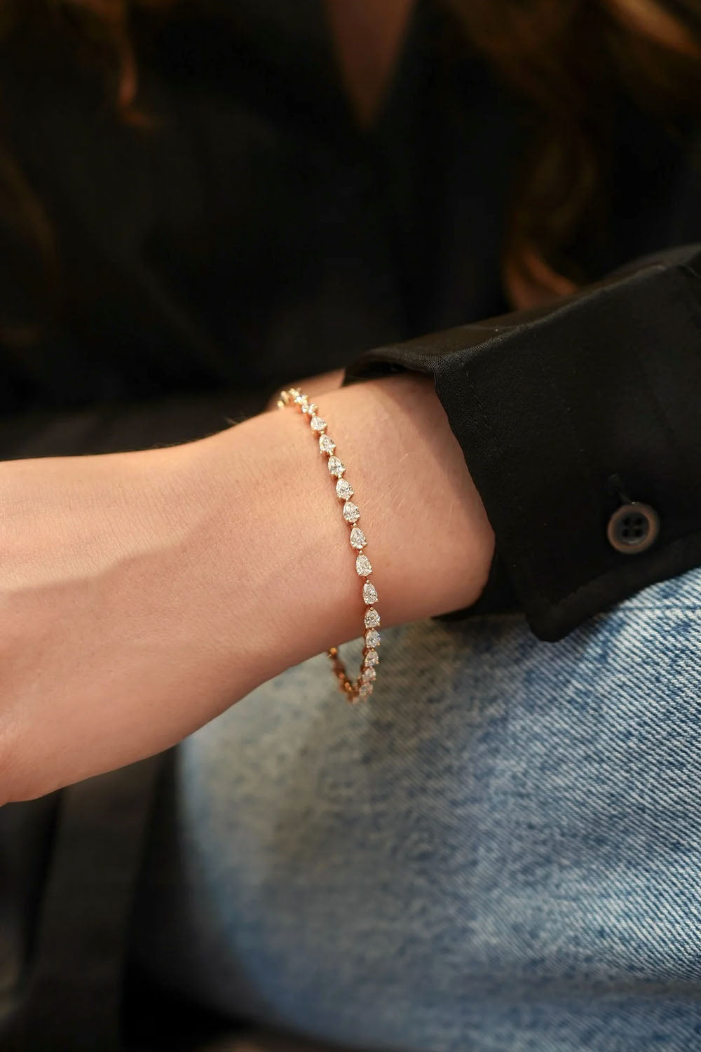 Pear Shape Lab Diamond East-WestBracelet