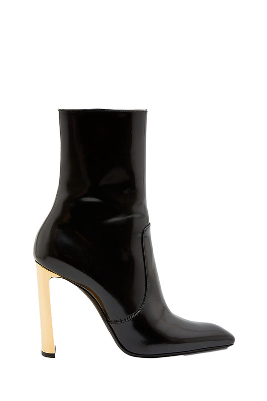 Auteuil Leather Metal-Heel Booties