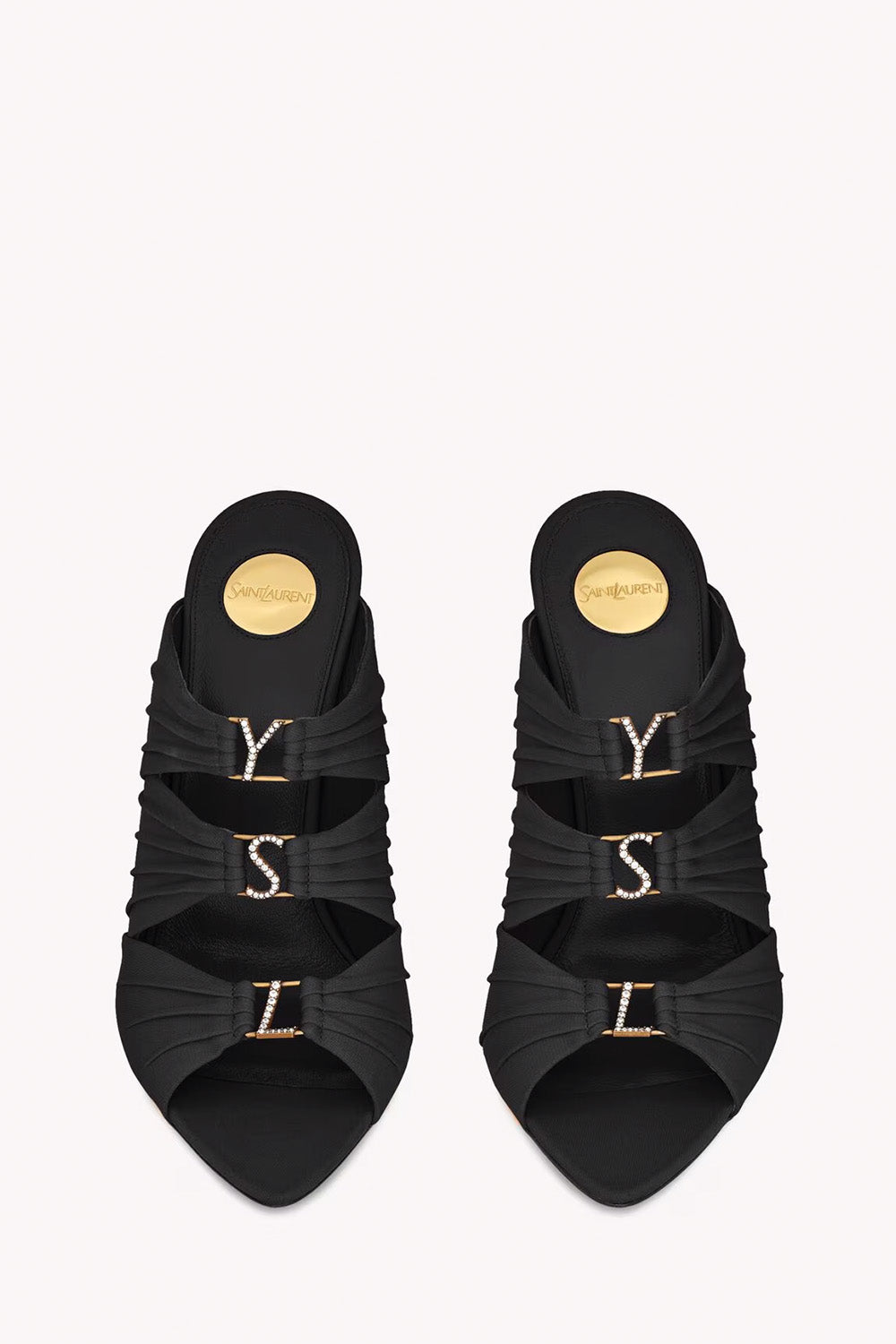 Emilie Mules In Satin Crepe