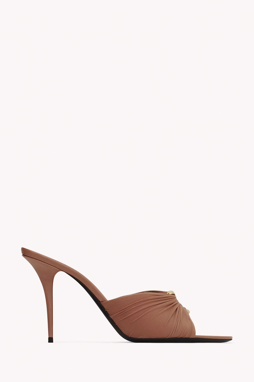 Lola Mules In Smooth Leather And Draped Jersey YSL