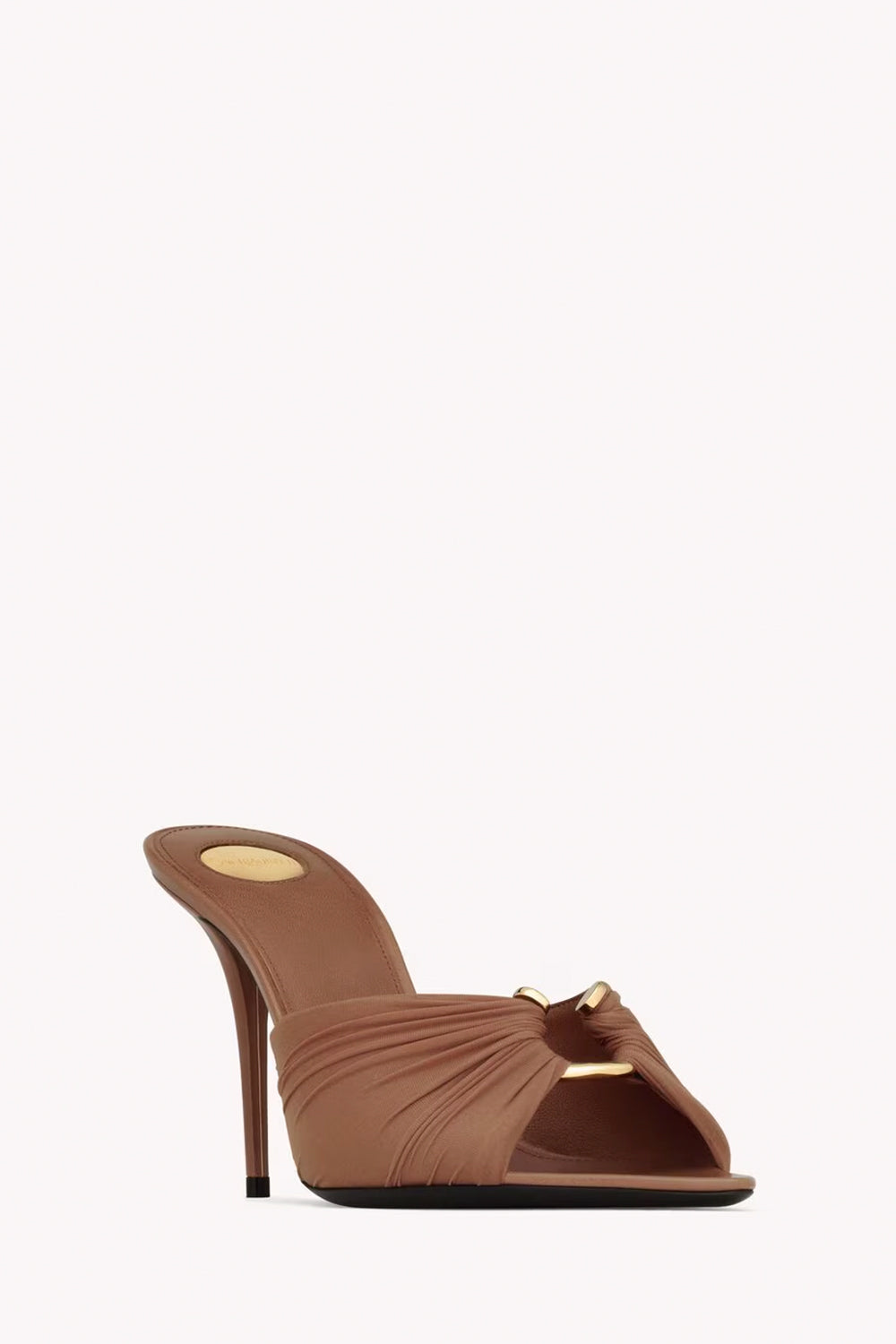 Lola Mules In Smooth Leather And Draped Jersey YSL