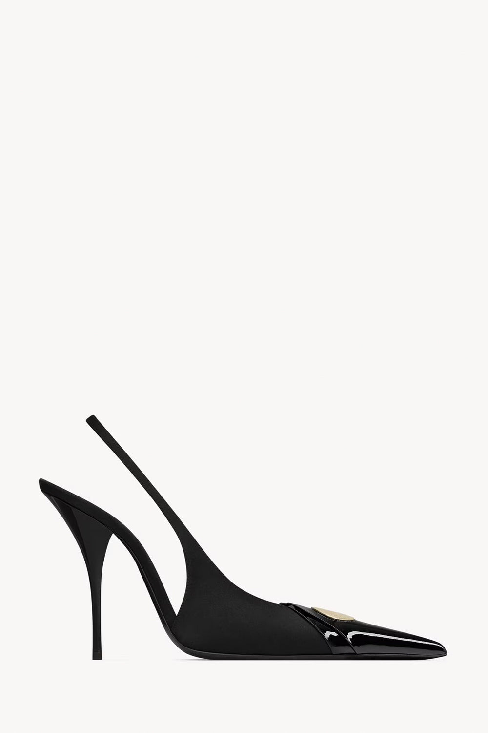 Louis Slingback Pumps In Patent Leather And Satin