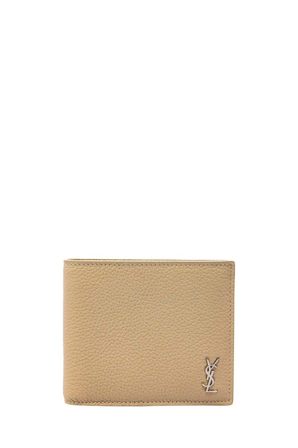 Tiny Cassandre East/West Wallet in Grained Leather YSL - Beige