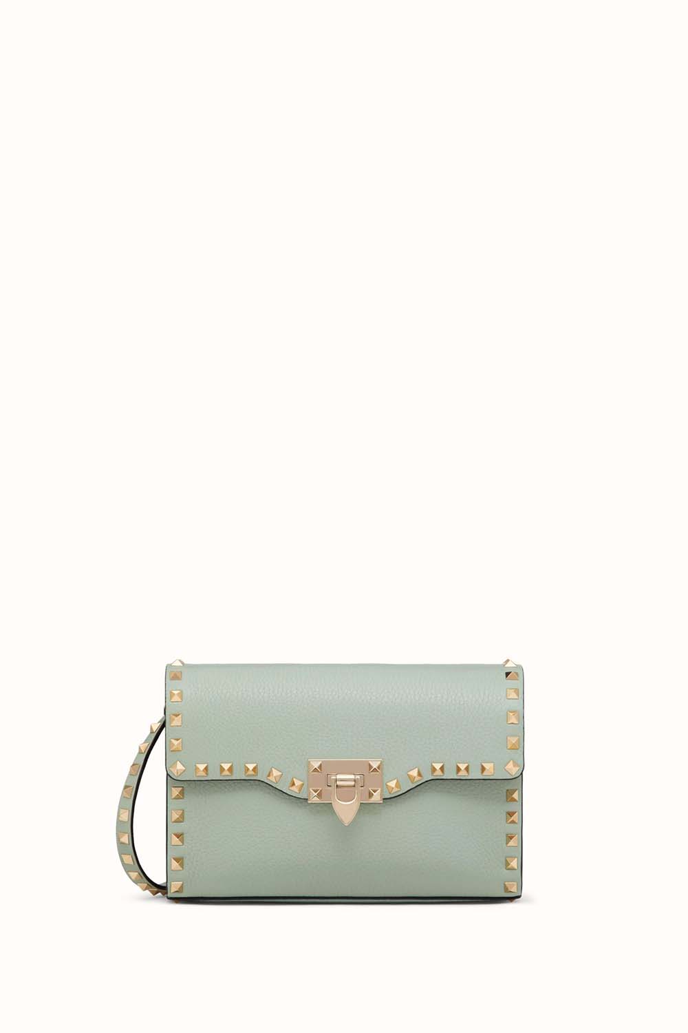 Small Rockstud Grainy Calfskin Crossbody Bag